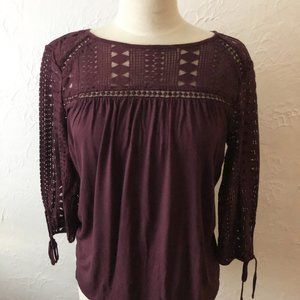 Loft Maroon Long Sleeve Shirt Size S